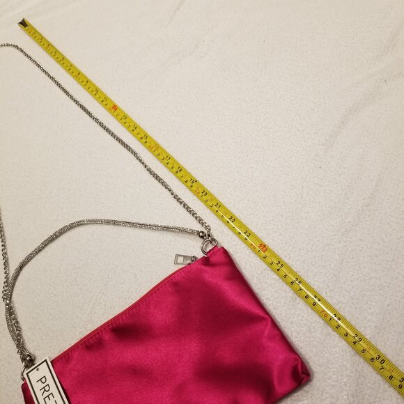 Shoulder Bag & Crossbody Removable Strap Pink Fuchsia Satin Purse Bejewelled NWT - Picture 14 of 14